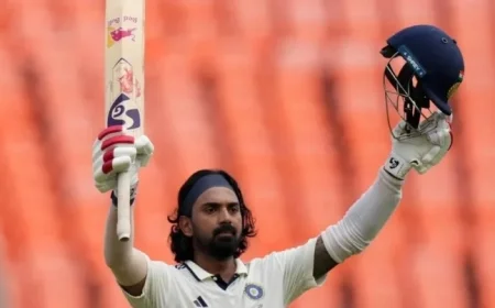 Lokesh Rahul’s Unbeaten Century Dominates India’s 1st Test vs West Indies