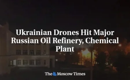Ukrainian Drones Strike Key Russian Oil Refinery and Chemical Plant