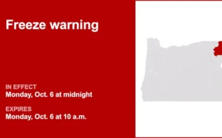 Freeze Warning Hits Wallowa County: Temperatures May Plunge to 27° Monday