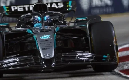 F1 Singapore GP: Russell Leads as Norris Closes in on Verstappen