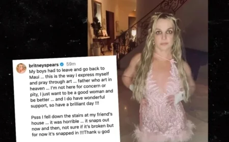 Britney Spears Reveals Stair Fall and Recurring Knee Issues