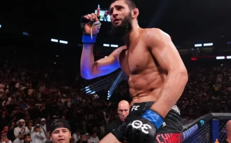 Khamzat Chimaev Reacts to Alex Pereira’s UFC 320 Title Victory
