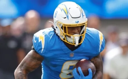 Chargers Place RB Omarion Hampton on IR Due to Ankle Injury