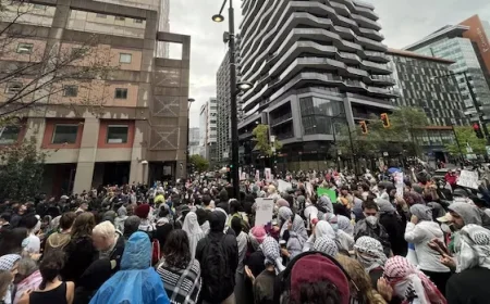Large Police Presence at Pro-Palestinian Protest Outside Concordia University