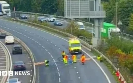 Eastbound M27 Closed Near Southampton Airport After Crash