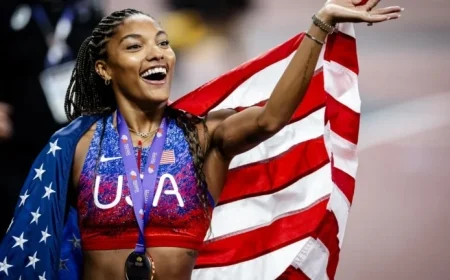 Athlos Transforms Times Square with Women’s Long Jump Event