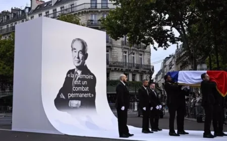 Emmanuel Macron Arrives for Robert Badinter Ceremony at the Panthéon