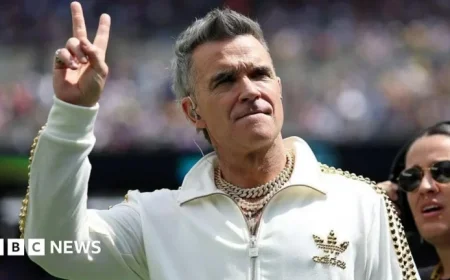 Robbie Williams Launches New Album Tour in Glasgow