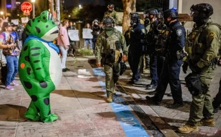 Portland ICE Protest Frog Downplays Pepper Spray Incident by Federal Agents