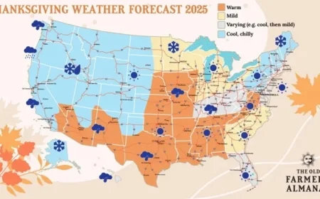 Old Farmer’s Almanac: Thanksgiving Travel Forecast for New Hampshire Revealed