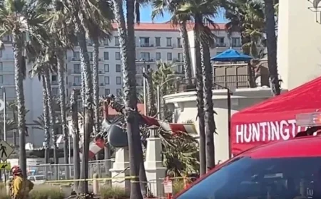 Helicopter Crash in Huntington Beach Hospitalizes Five in Busy Oceanfront Area