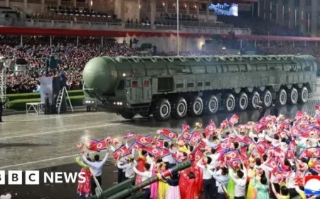 North Korea Parade Features Massive Missile Display