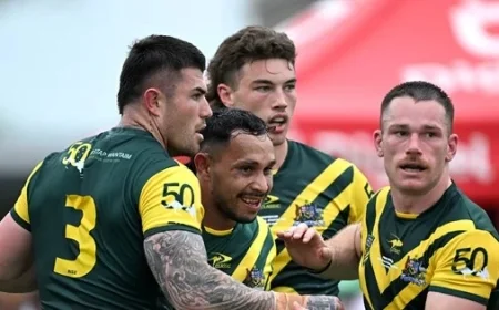 Fuller’s Four Tries Propel Aussies to Victory in Memorable PNG Clash