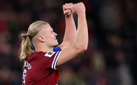 Haaland Hat-Trick Leads Norway’s Dominant Win Over Israel Amid Protests