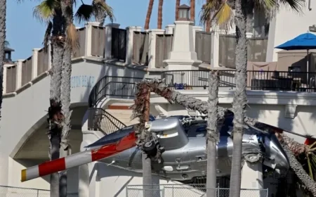 Helicopter Crashes in Huntington Beach, California, Injuring Five