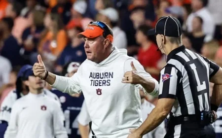 Auburn’s Hugh Freeze Praises Georgia’s ‘Big and Strong’ Defense