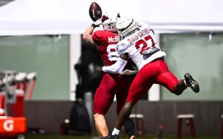 Cardinals Strengthen Defense by Training Against Trey McBride for Tyler Warren Match