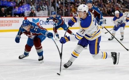 MacKinnon strikes early as Sabres vs. Avalanche live matinee kicks into gear at KeyBank Center