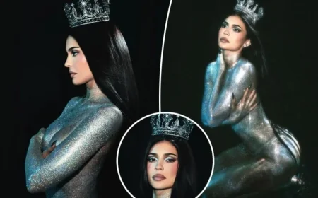 Kylie Jenner Dazzles in Body Glitter and Crown for King Kylie Launch
