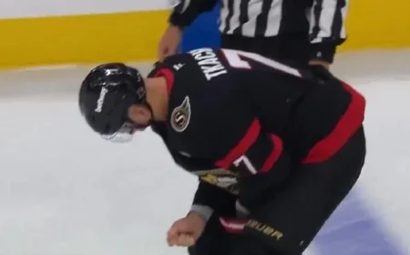 Brady Tkachuk Suffers Injury in Thanksgiving Day Game.