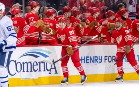 Kane, DeBrincat Shine as Red Wings Rally to Defeat Maple Leafs