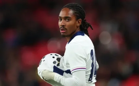 Djed Spence Shines in England Match with a Celebratory Gesture