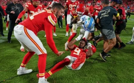 Lions’ Brian Branch Suspended One Game for Punching Chiefs’ JuJu Smith-Schuster