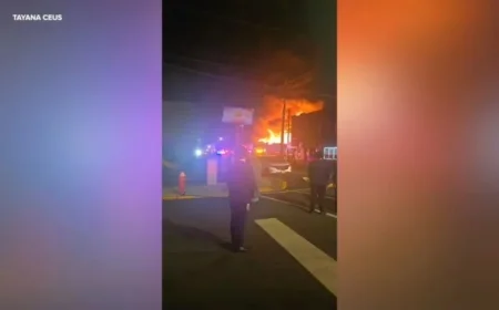 Massive NJ Hillside Fire Engulfs Auto Body Shop, Destroys Nearby Businesses