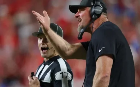 Lions Coach Dan Campbell Challenges Referee’s Trick Play Ruling