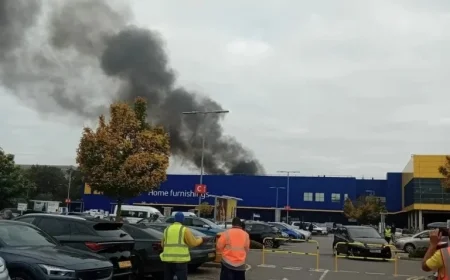 Firefighters Battle Blaze at Wembley IKEA Store