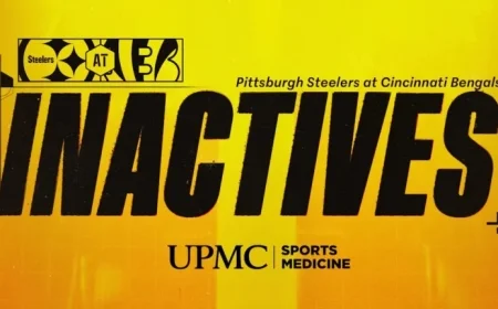 Steelers Announce Inactive Players for Week 7 Against Bengals