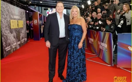 Brendan Fraser Attends ‘Rental Family’ in London with Jeanne Moore