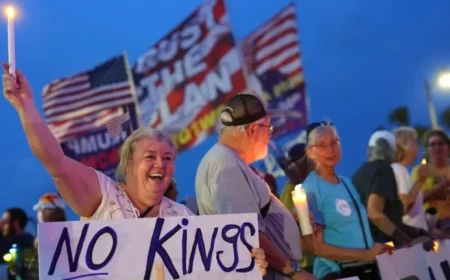 Protesters Rally Saturday Against Trump’s Return, Declaring ‘No Kings’