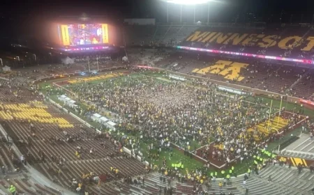 Gophers Fans Storm Field Following Upset Victory Over No. 25 Nebraska