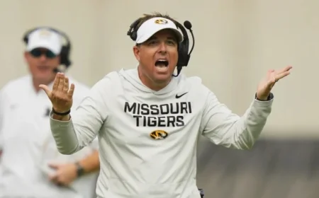 Eli Drinkwitz Mistakenly Celebrates Mizzou’s Win Over Auburn in OT