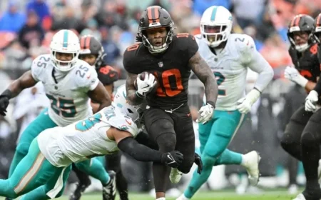 Browns Capitalize on Dolphins’ Fumble, Extend Lead to 17-3