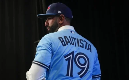 Jose Bautista Throws First Pitch at ALCS Game 6