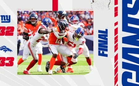 Giants Defeated by Broncos in Close 33-32 Contest