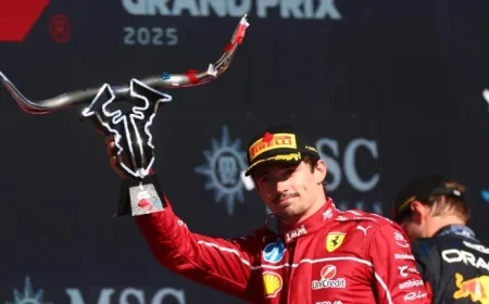 Charles Leclerc Celebrates US GP Podium After Challenging Year