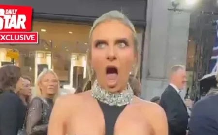 Chloe Burrows Suffers Wardrobe Malfunction on Pride of Britain Red Carpet