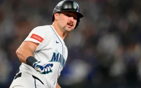 Cal Raleigh’s Girlfriend Hannah Dazzles in Mariners WAGs Game 5 Ensemble