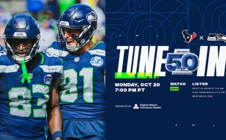 Seahawks vs Texans: Watch, Listen, and Follow Week 7 on October 20