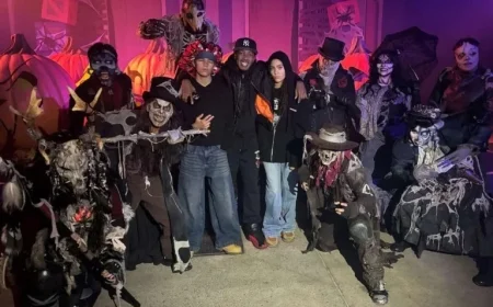 Nick Cannon’s Twins Nearly Tower Over Him at Halloween Theme Park