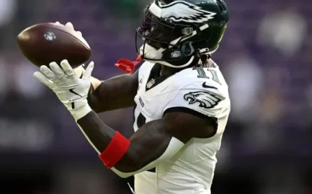 Eagles’ A.J. Brown Skips Practice with Hamstring Injury