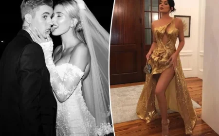 Kylie Jenner Defends Gold Dress at Bieber Wedding