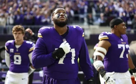 Christian Darrisaw Active, Brian O’Neill Out for Thursday Night Football