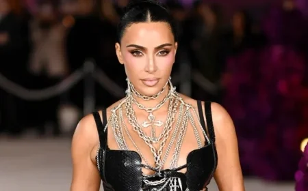 Kim Kardashian Stuns in Sheer Braided Dress at Exclusive London After-Party