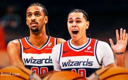 Alex Sarr Celebrates Kyshawn George with Wizards Fans