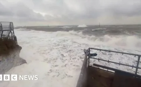 Storm Benjamin Triggers Dramatic High Tide at Sea Palling