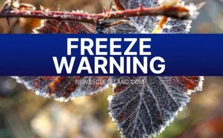 Freeze Warning Issued Tonight for Multiple Northeast Ohio Communities